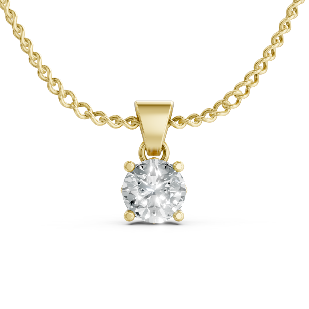Lab Grown Diamond Round Single Stone Pendant