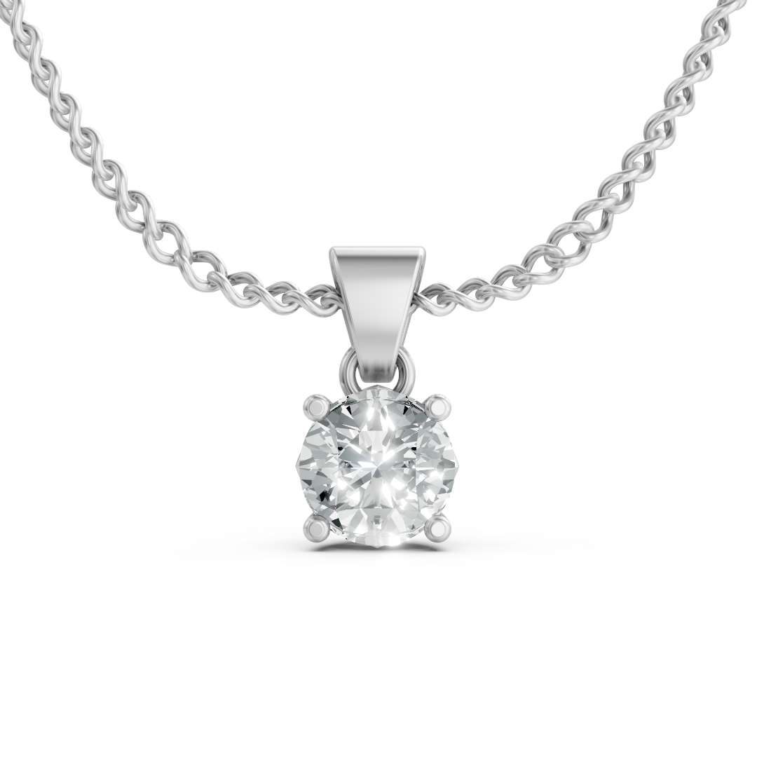 Lab Grown Diamond Round Single Stone Pendant