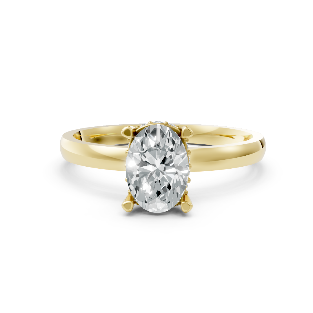 Lab Grown Oval Diamond Hidden Halo Ring