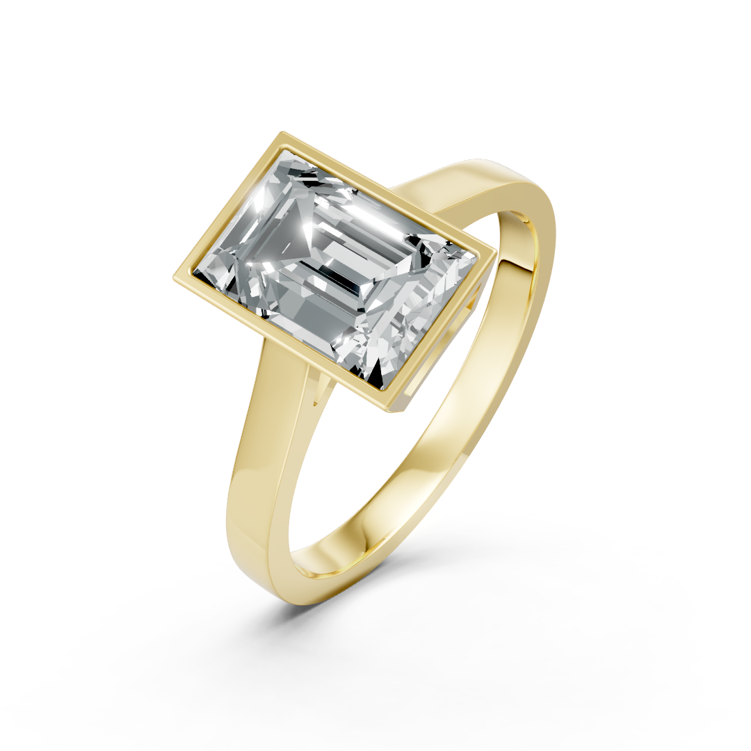 Lab Grown Diamond Baguette Cut Single Stone Ring