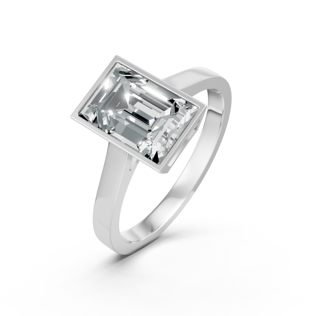 Lab Grown Diamond Baguette Cut Single Stone Ring