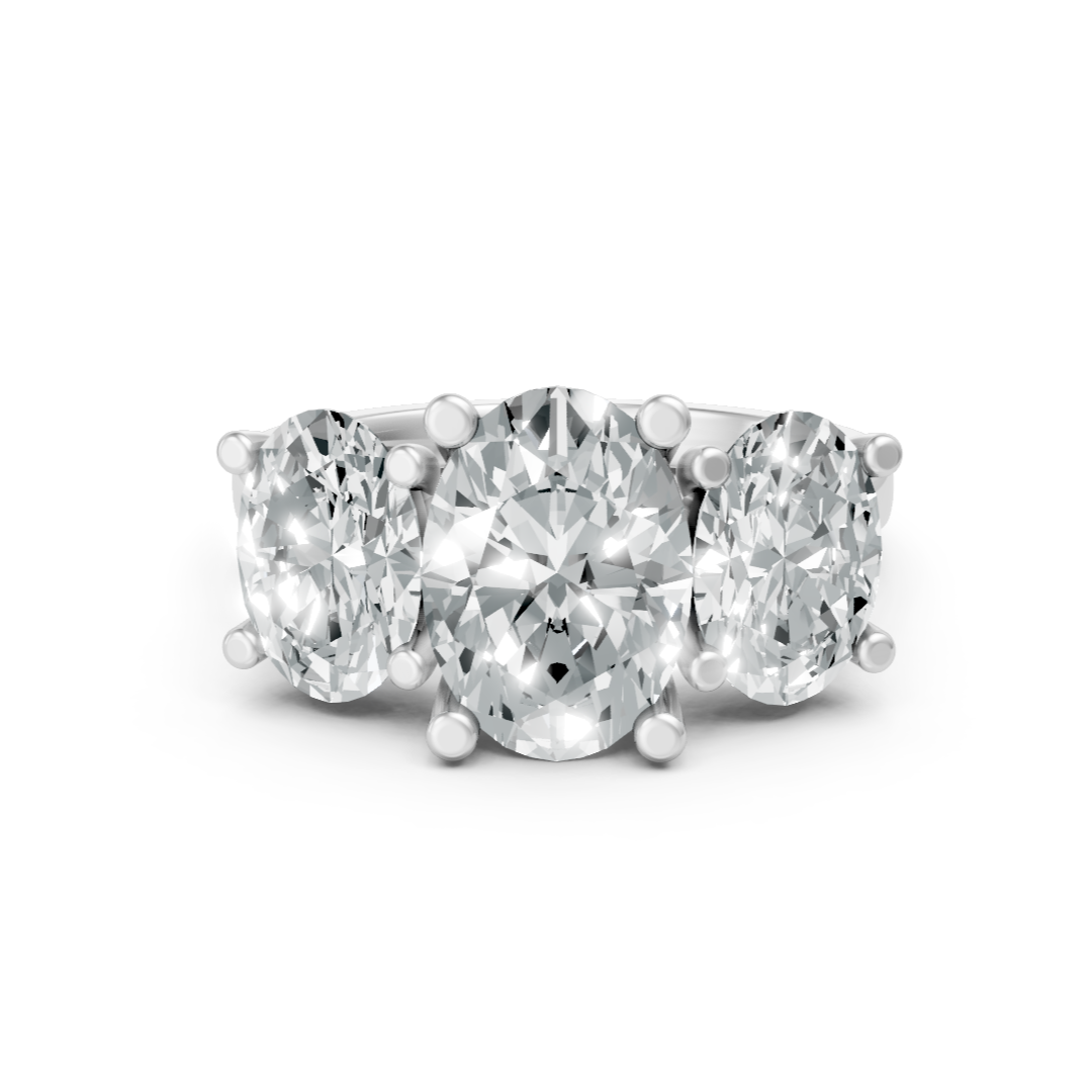 Lab Grown Diamond Oval Three Stone Ring