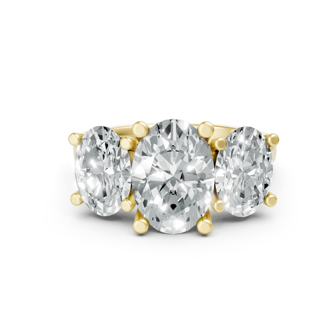 Lab Grown Diamond Oval Three Stone Ring