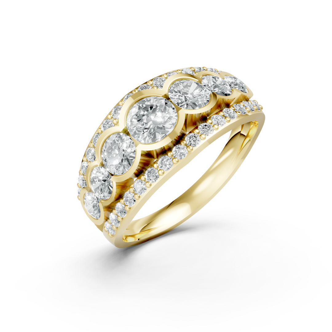 Lab Grown Diamond Seven Stone Shoulder Set Eternity Ring
