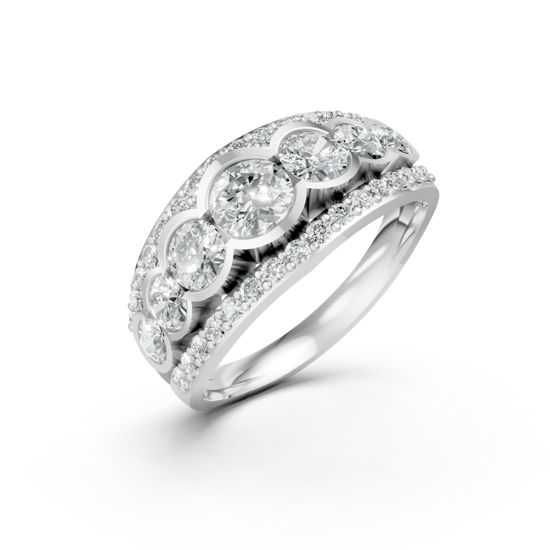Lab Grown Diamond Seven Stone Shoulder Set Eternity Ring