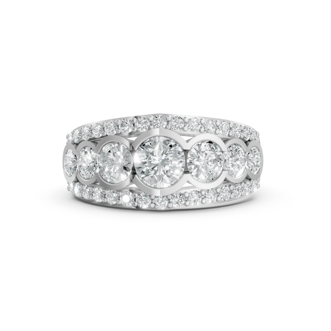 Lab Grown Diamond Seven Stone Shoulder Set Eternity Ring