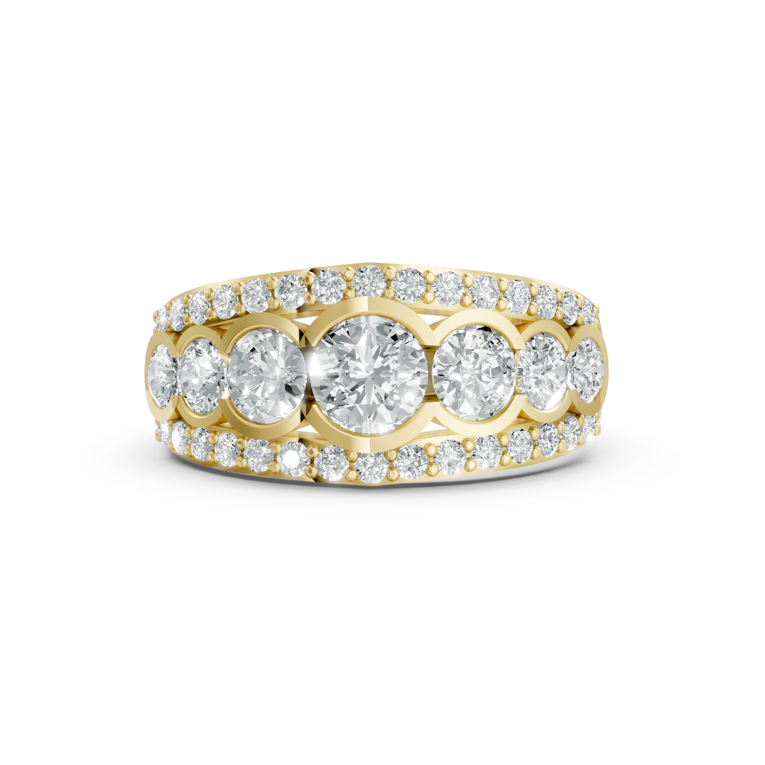 Lab Grown Diamond Seven Stone Shoulder Set Eternity Ring