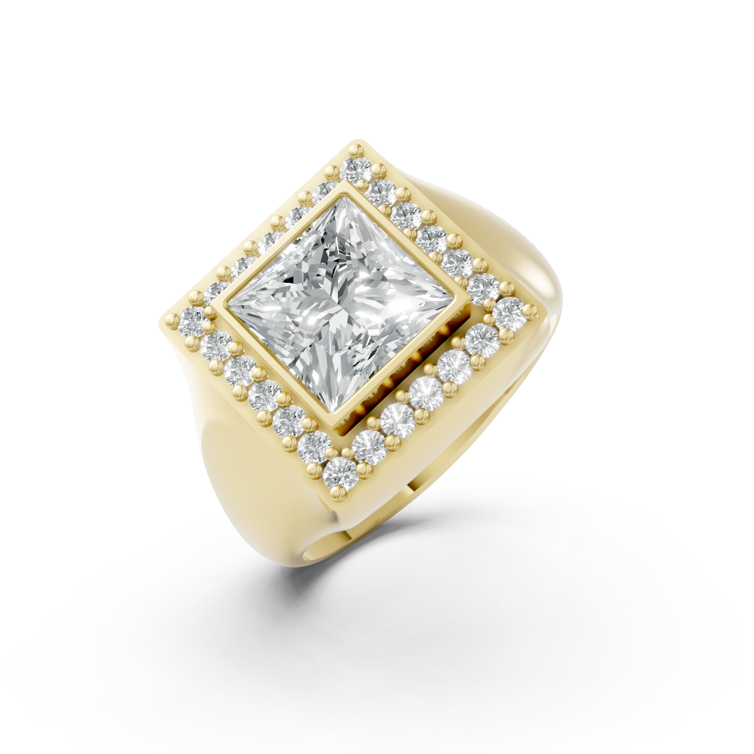 Lab Grown Diamond Princess Halo Ring