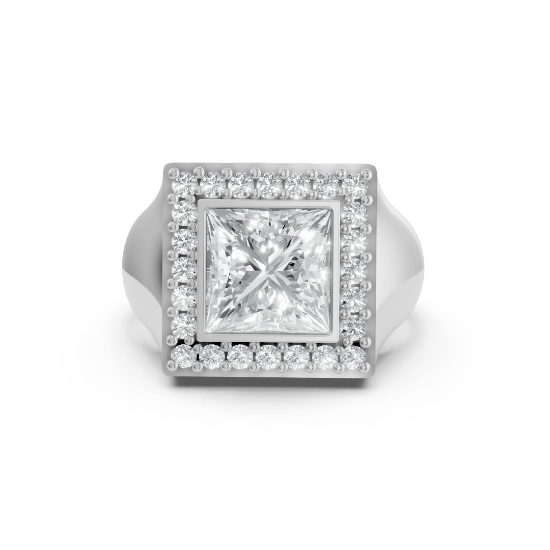 Lab Grown Diamond Princess Halo Ring