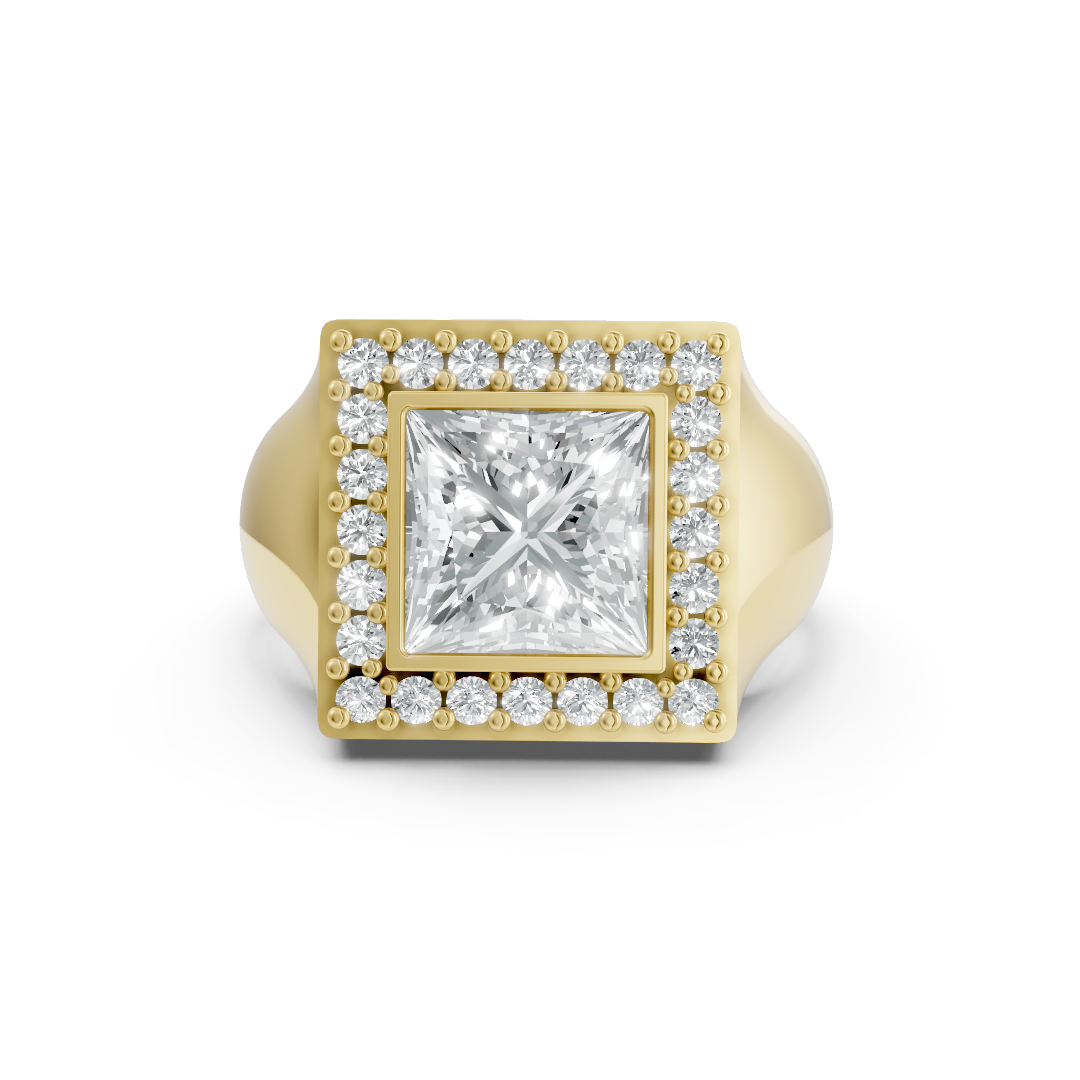 Lab Grown Diamond Princess Halo Ring