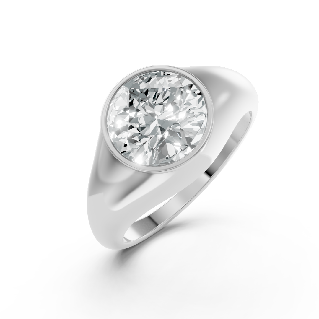 Lab Grown Diamond Round Single Stone Ring