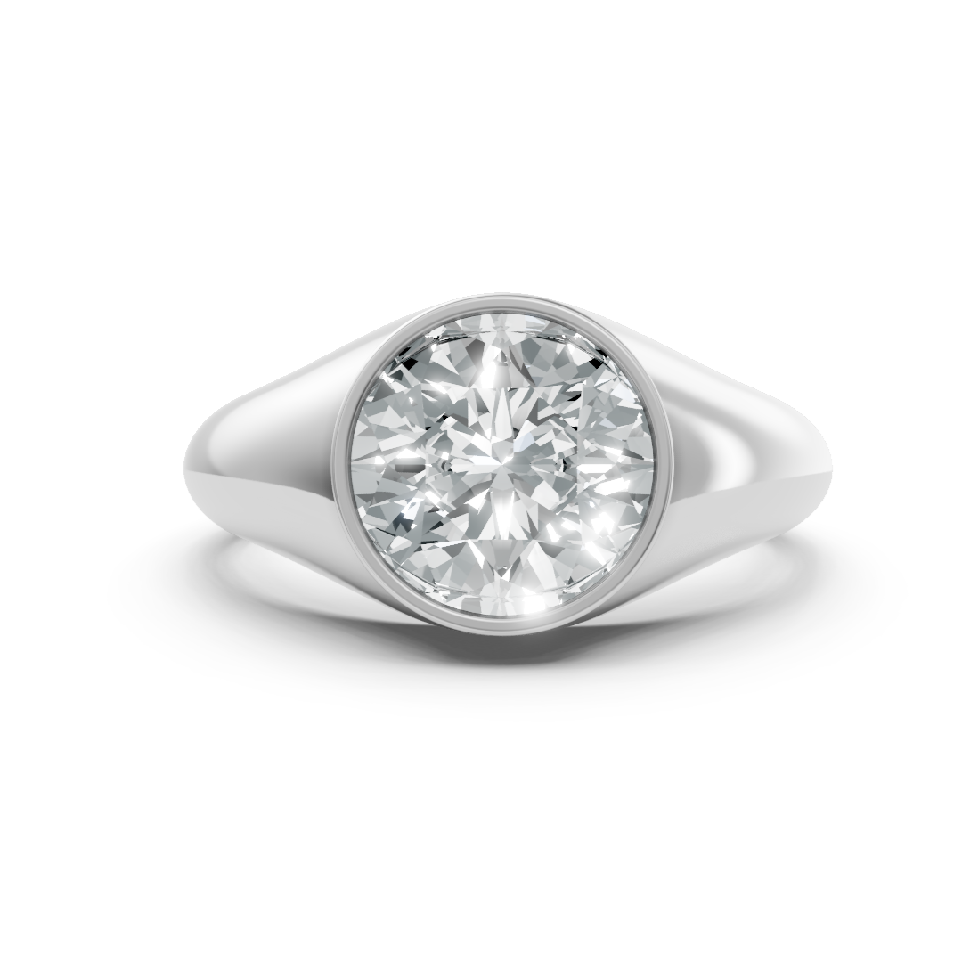 Lab Grown Diamond Round Single Stone Ring