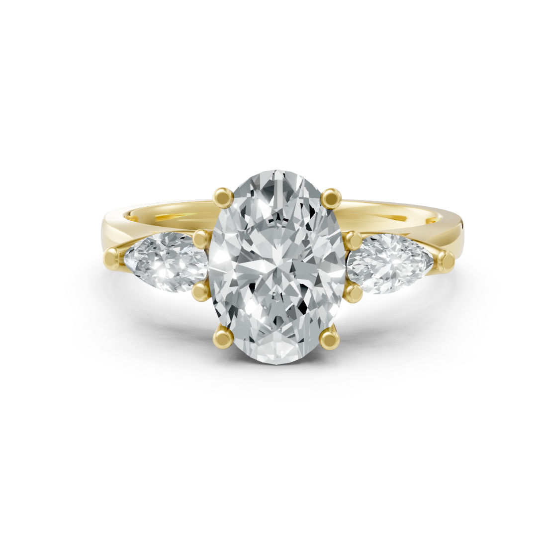 Lab Grown Diamond Oval & Pear Trilogy Ring