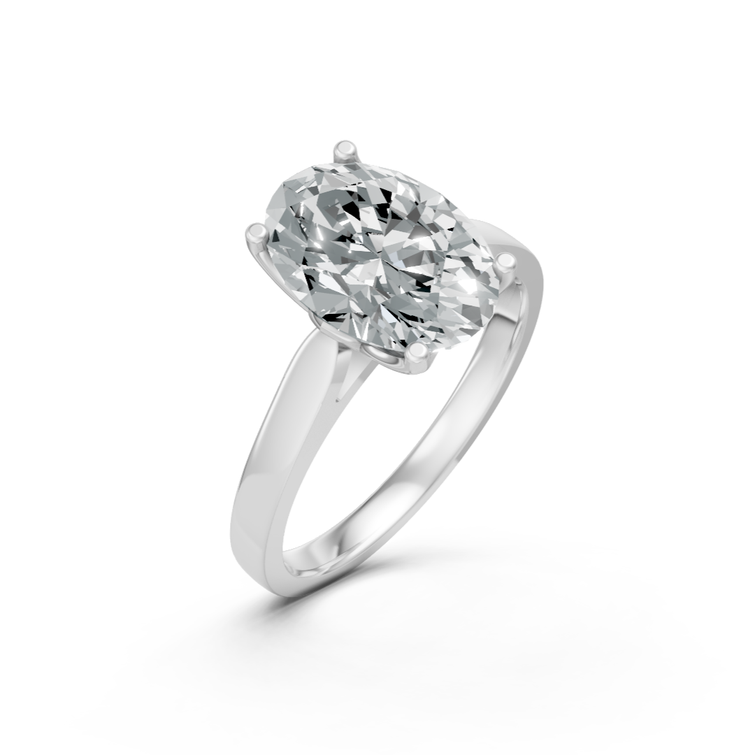 Lab Grown Diamond Oval Single Stone Ring