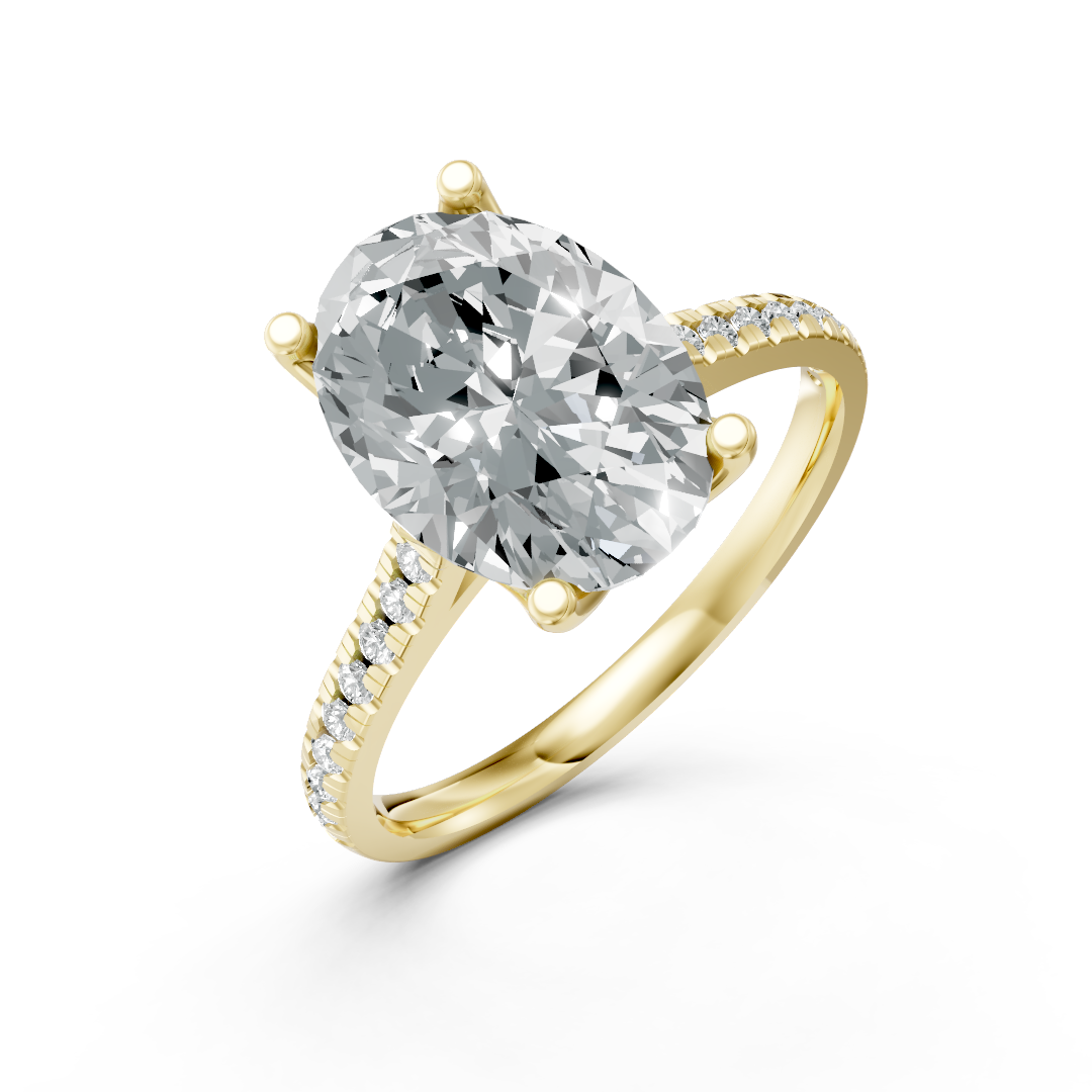 Lab Grown Diamond Oval Shoulder Set Ring