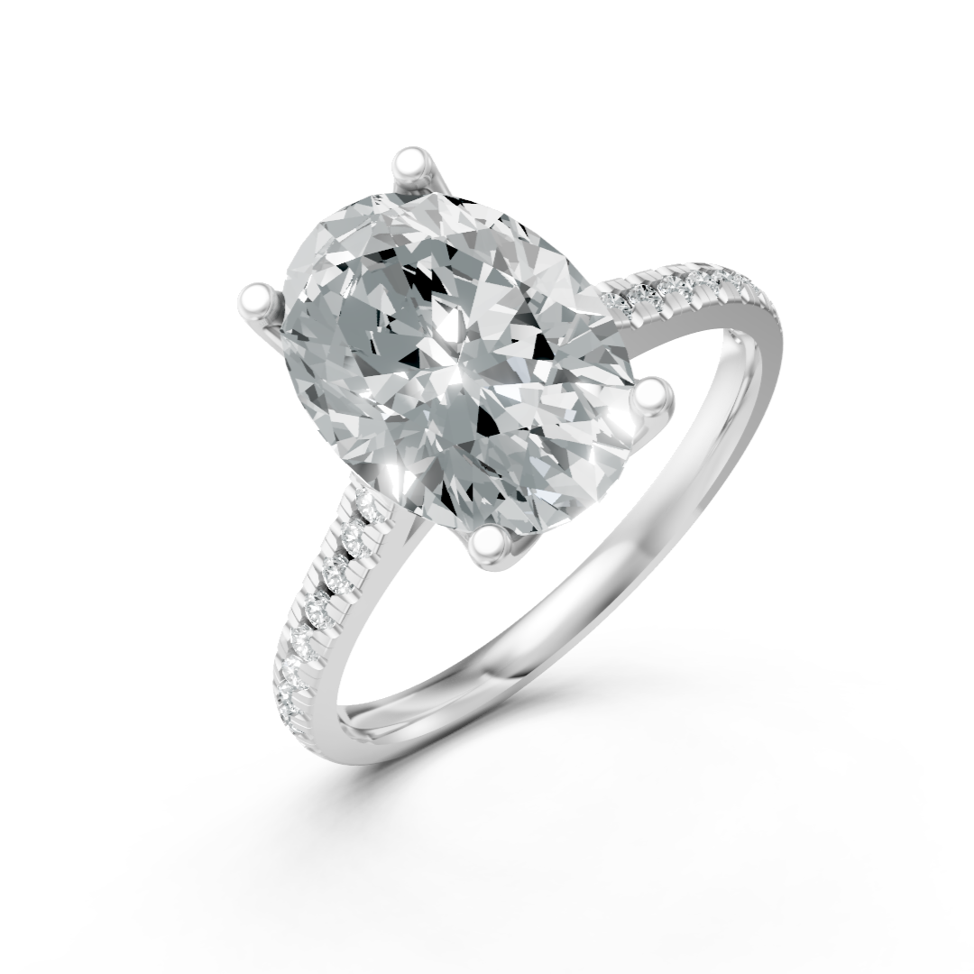 Lab Grown Diamond Oval Shoulder Set Ring