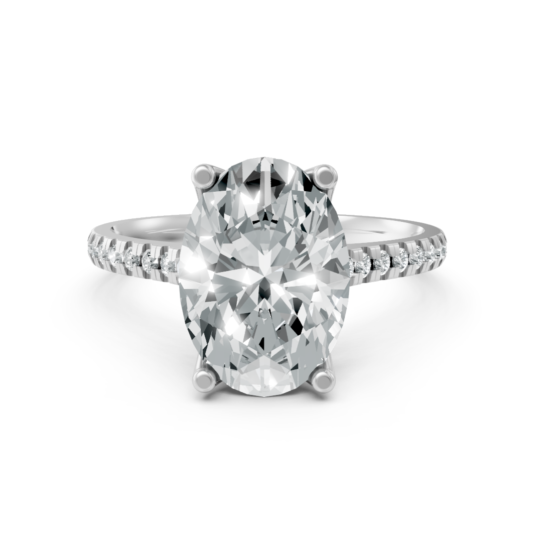 Lab Grown Diamond Oval Shoulder Set Ring