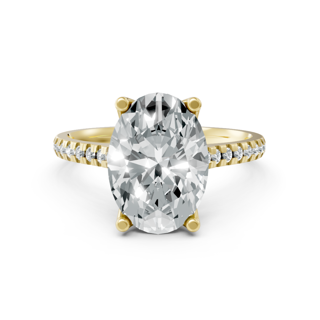Lab Grown Diamond Oval Shoulder Set Ring