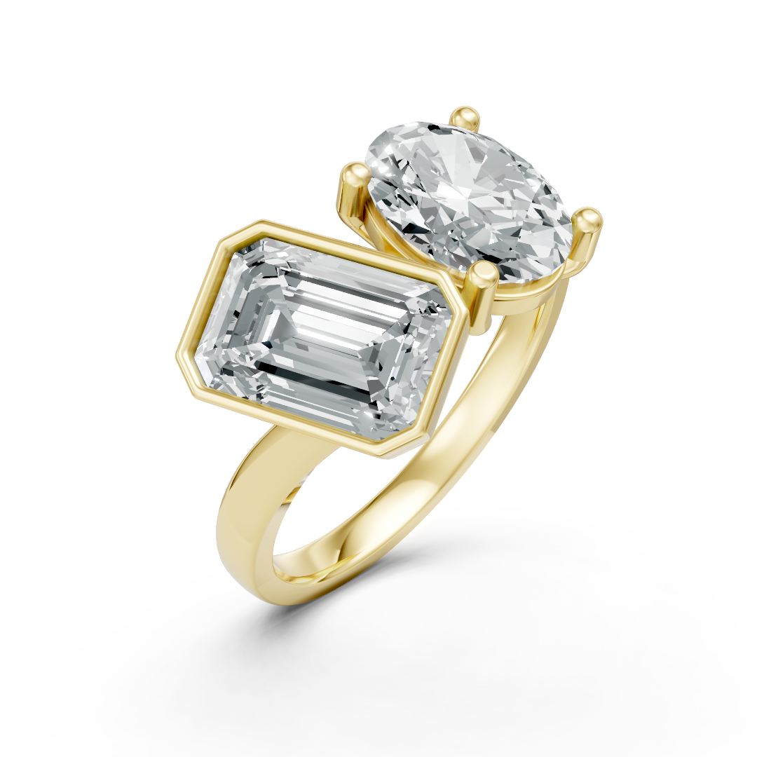 Lab Grown Diamond 2 Stone Twist Ring
