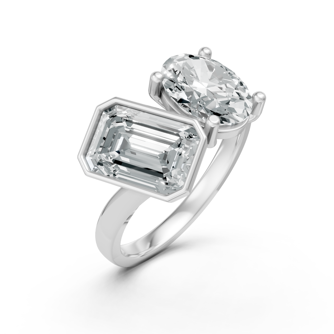 Lab Grown Diamond 2 Stone Twist Ring