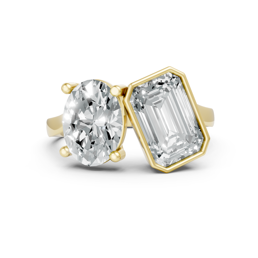 Lab Grown Diamond 2 Stone Twist Ring