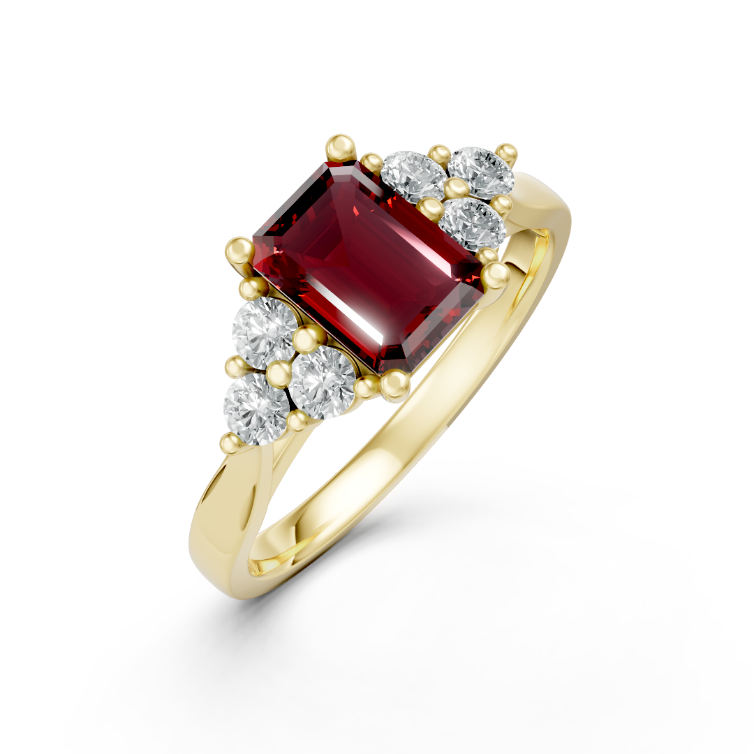 Lab Grown Gemstone & Diamond Trefoil Ring