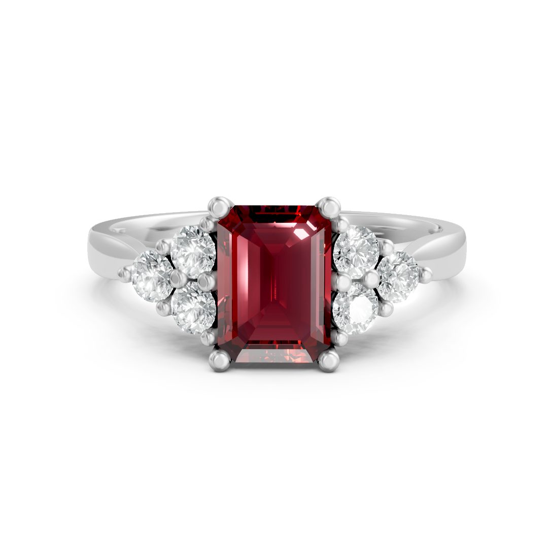Lab Grown Gemstone & Diamond Trefoil Ring