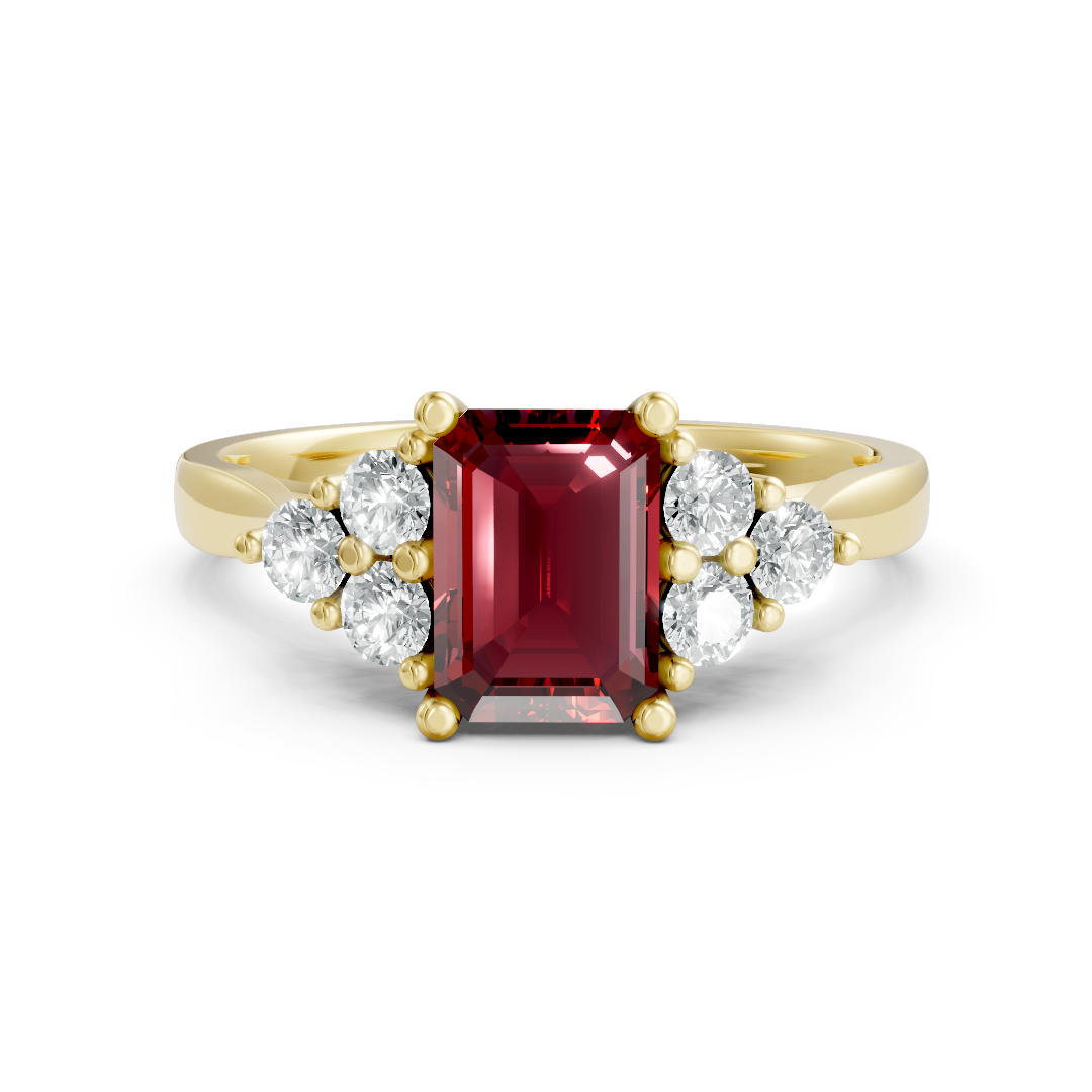 Lab Grown Gemstone & Diamond Trefoil Ring