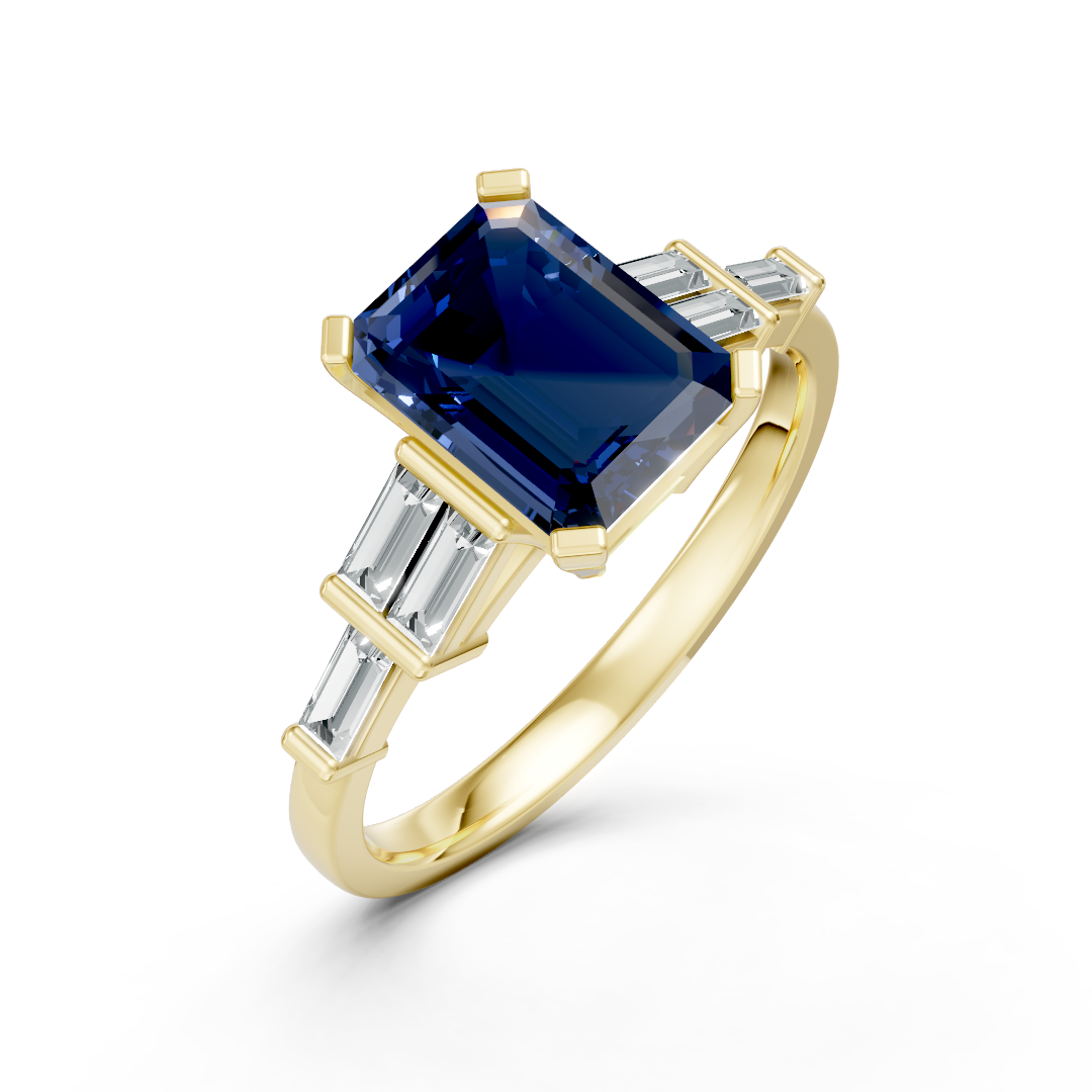 Lab Grown Gemstone & Diamond Trefoil Ring
