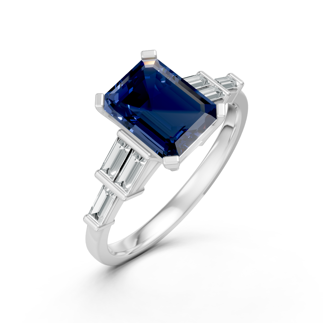 Lab Grown Gemstone & Diamond Trefoil Ring