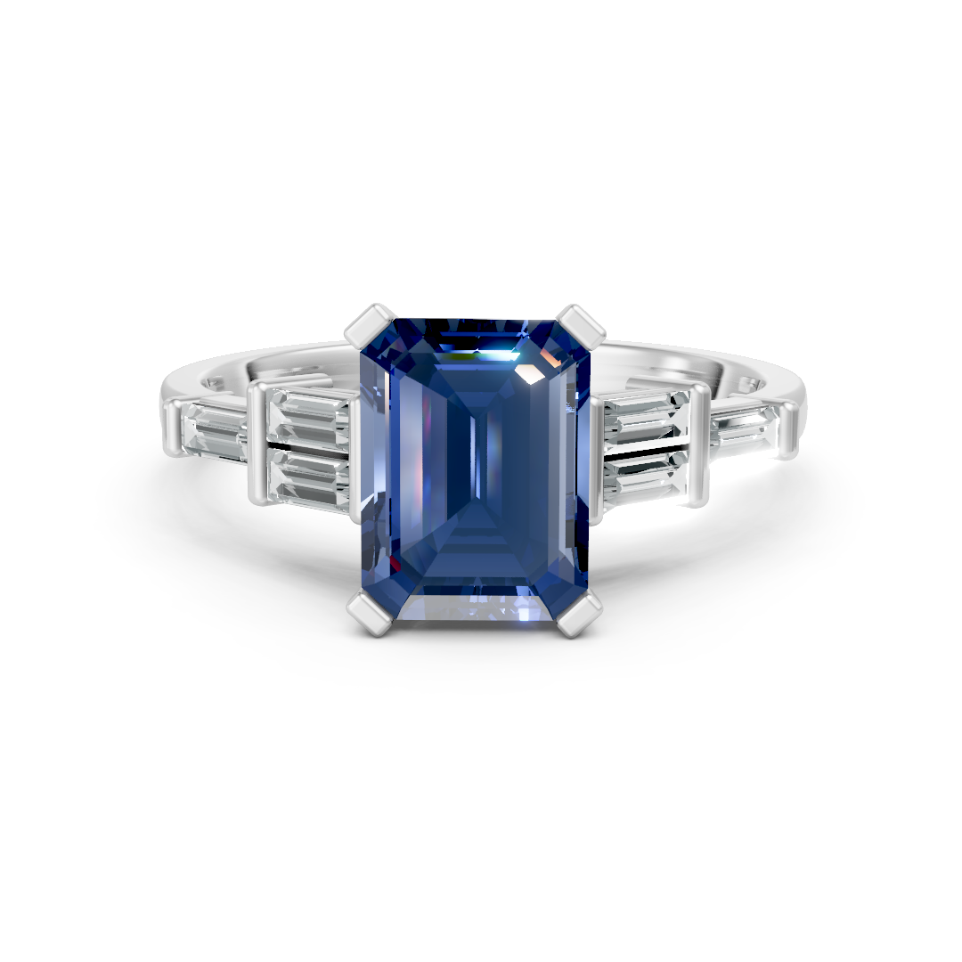 Lab Grown Gemstone & Diamond Trefoil Ring