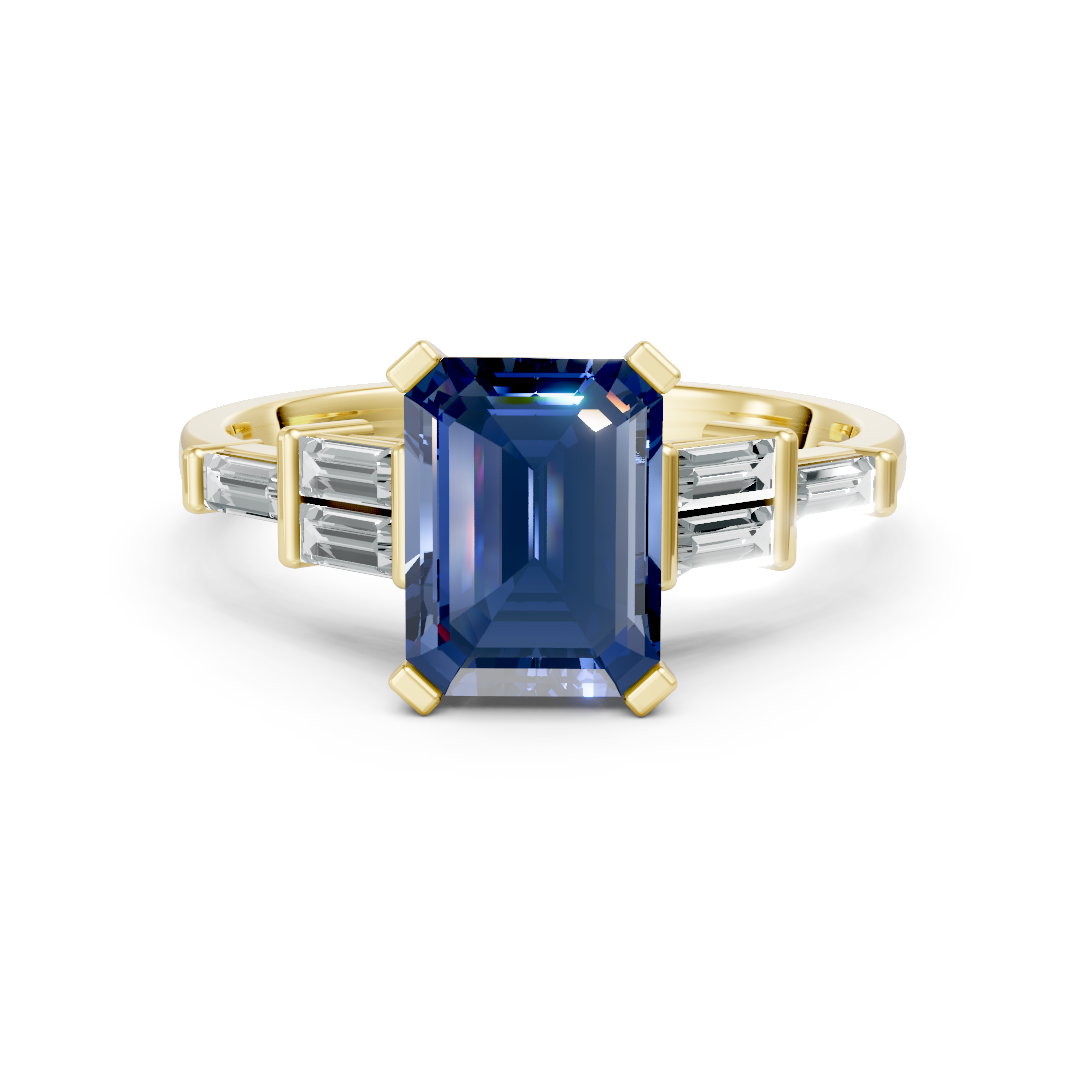Lab Grown Gemstone & Diamond Trefoil Ring