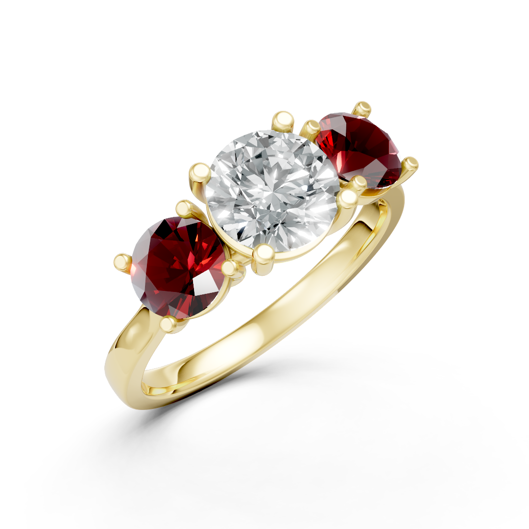 Lab Grown Diamond Round Trilogy Ring