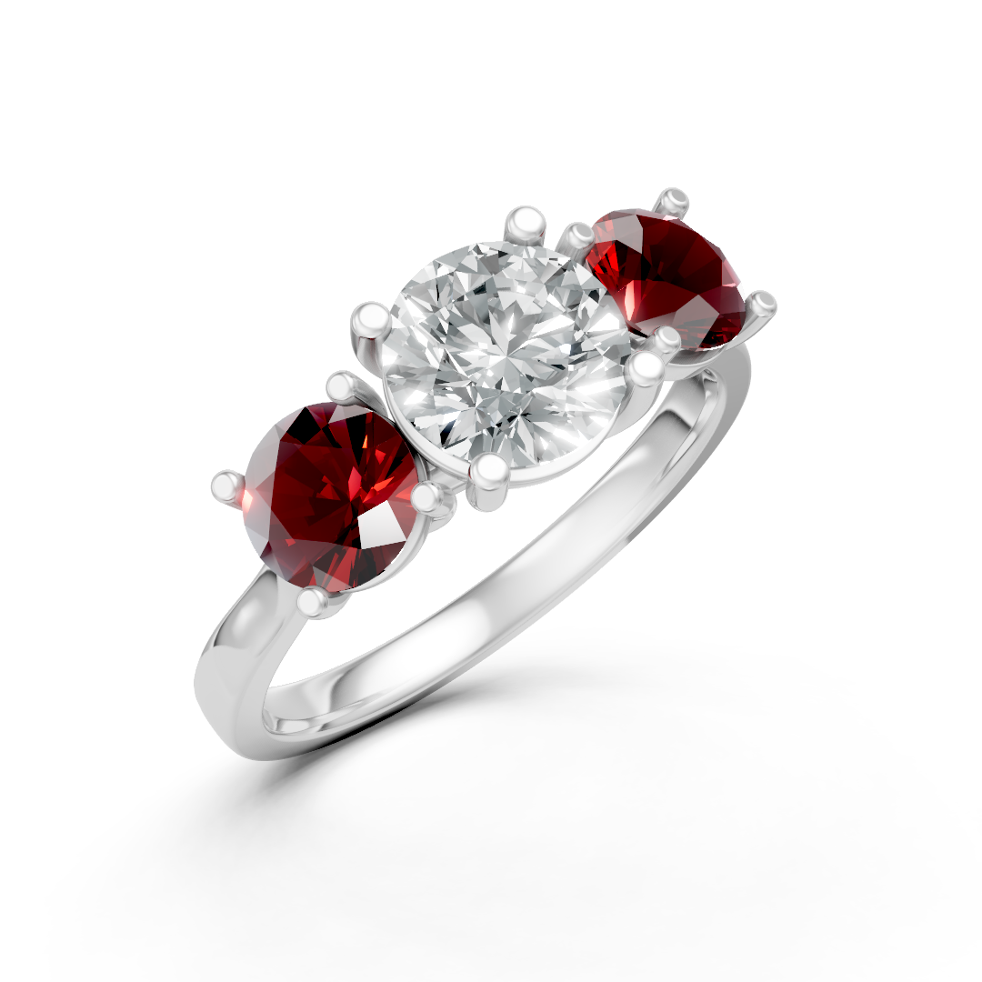 Lab Grown Diamond Round Trilogy Ring