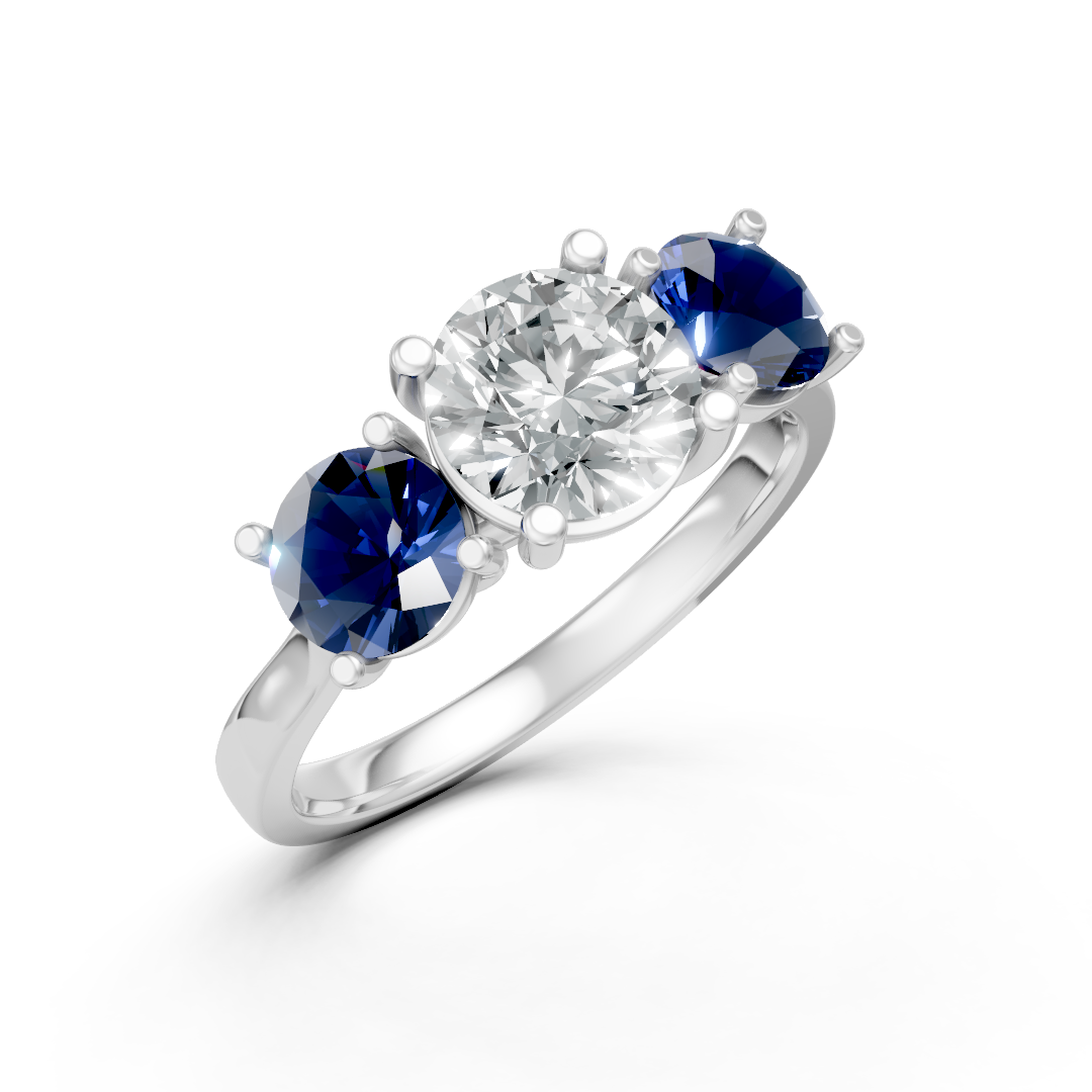 Lab Grown Diamond Round Trilogy Ring