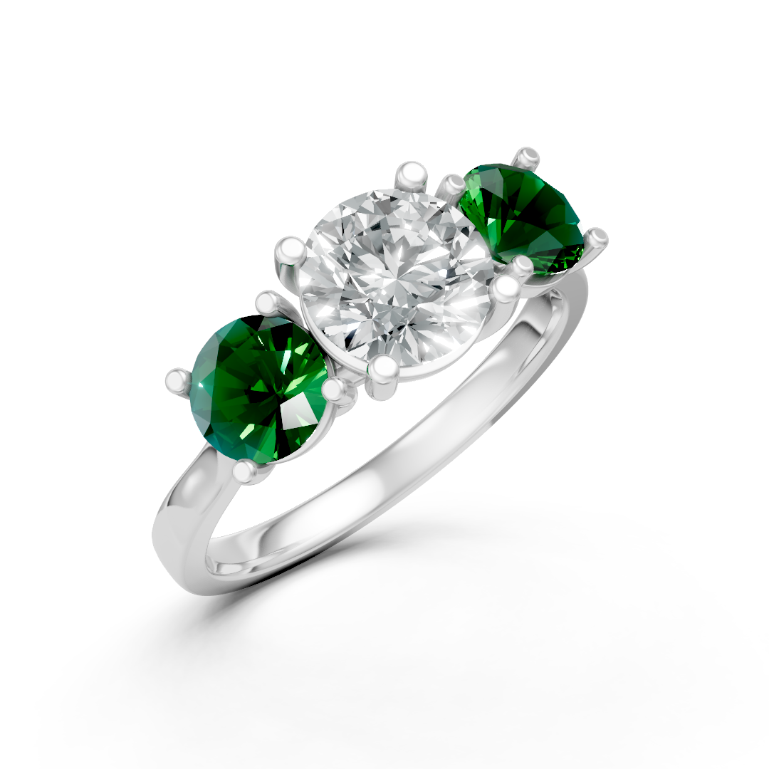 Lab Grown Diamond Round Trilogy Ring