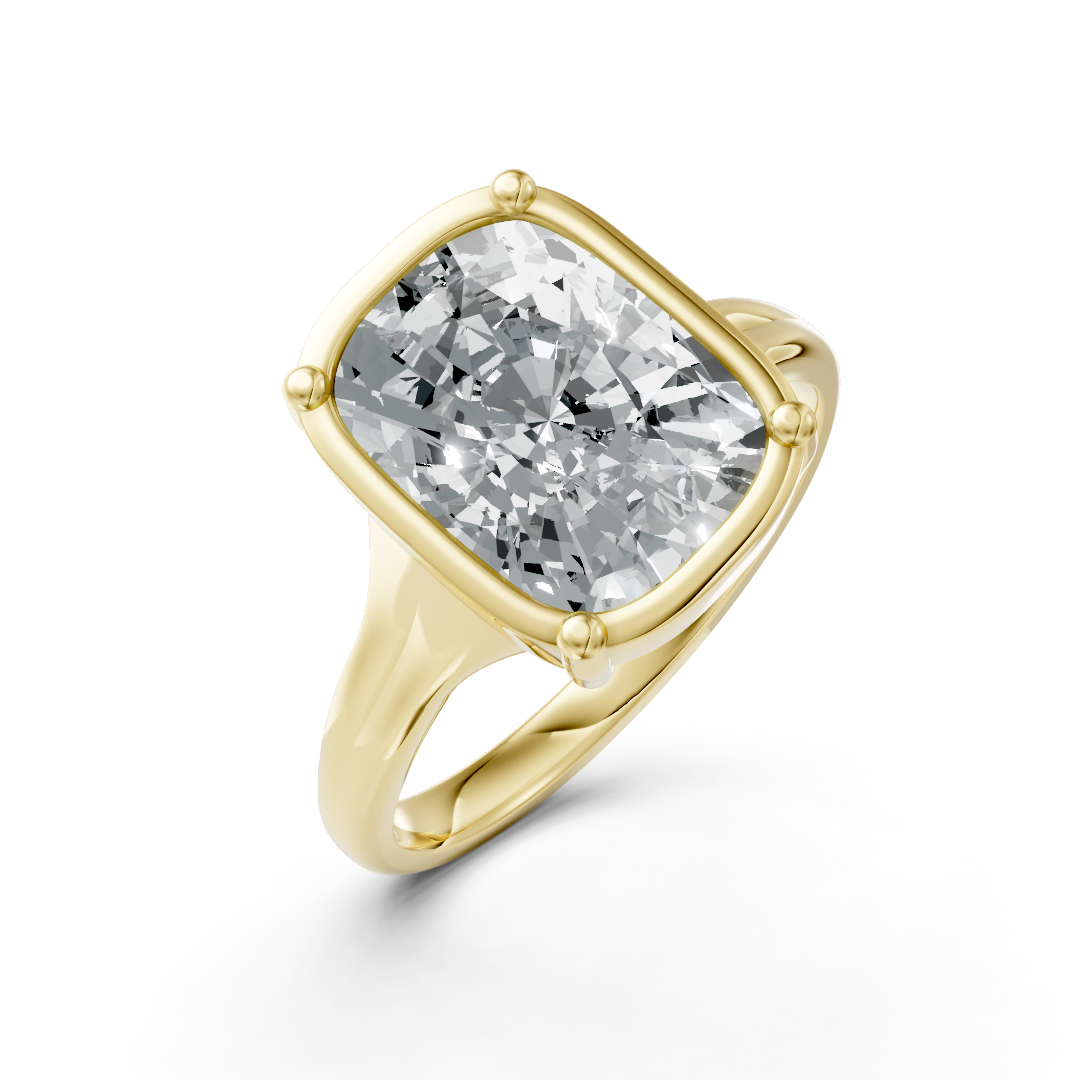 Lab Grown Diamond Elongated Cushion Single Stone Ring