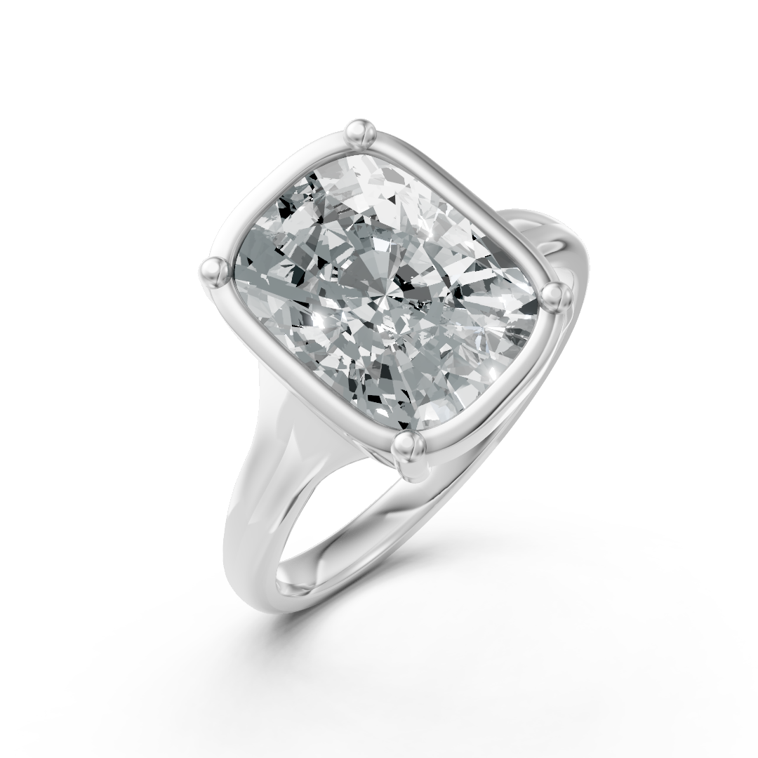 Lab Grown Diamond Elongated Cushion Single Stone Ring