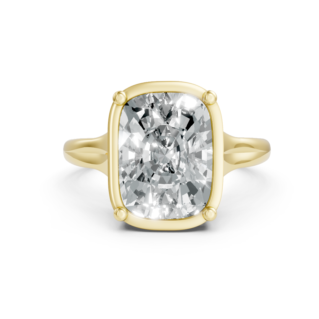 Lab Grown Diamond Elongated Cushion Single Stone Ring