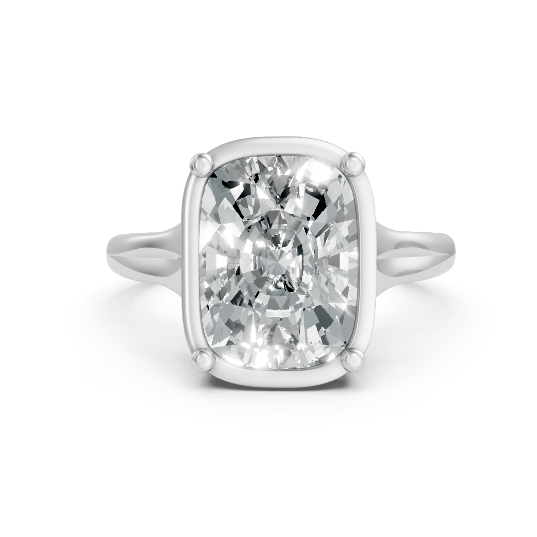 Lab Grown Diamond Elongated Cushion Single Stone Ring