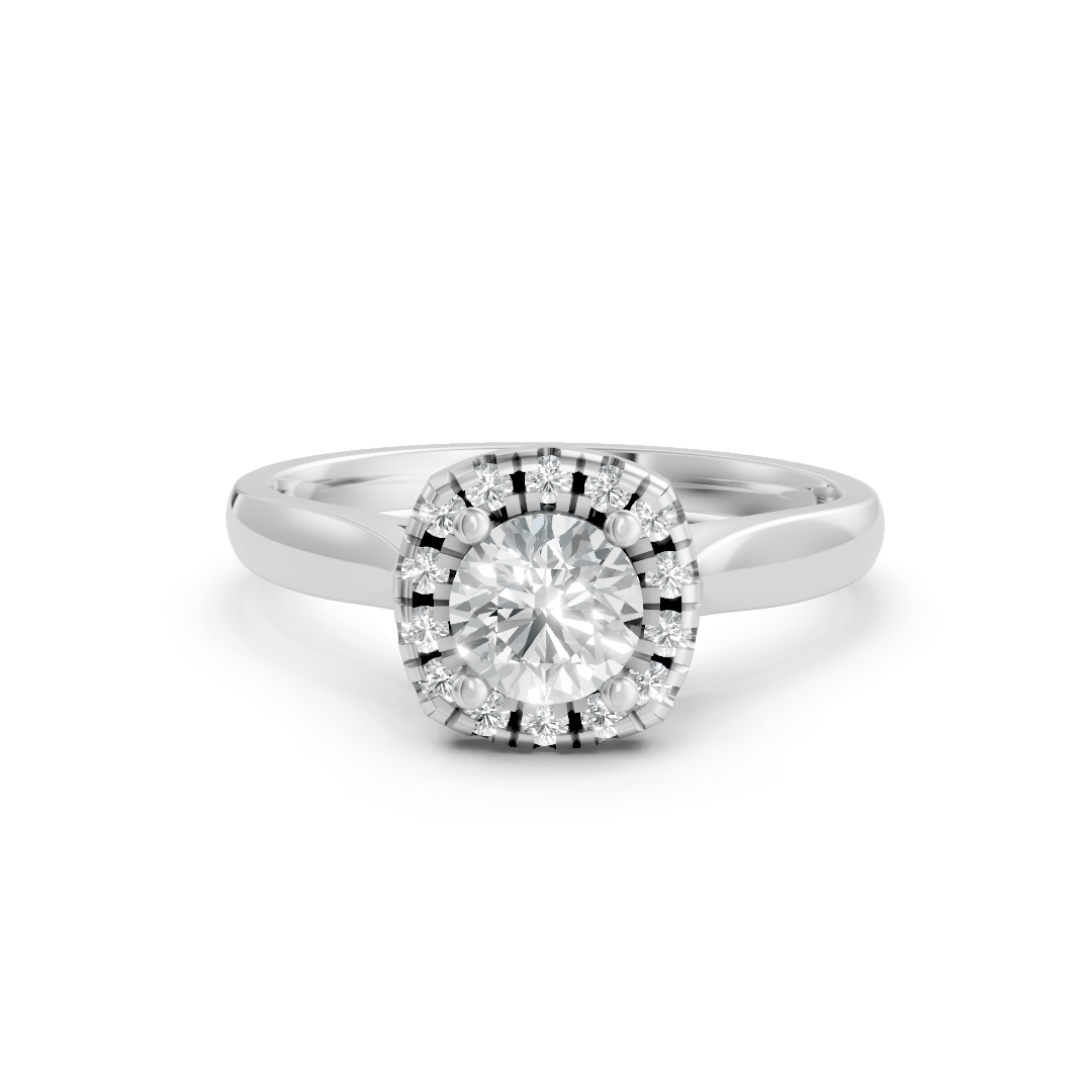Lab Grown Diamond Round Halo Heart Ring