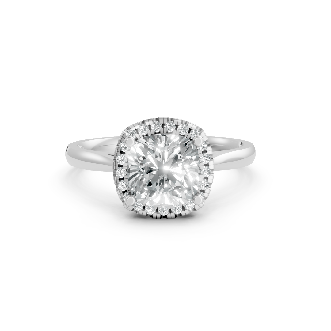 Lab Grown Diamond Cushion Halo Ring