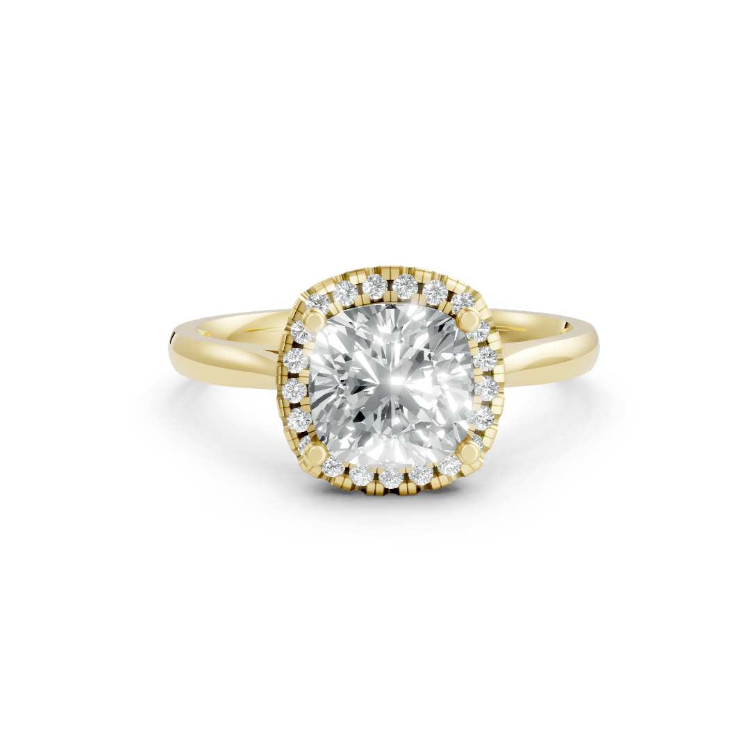 Lab Grown Diamond Cushion Halo Ring