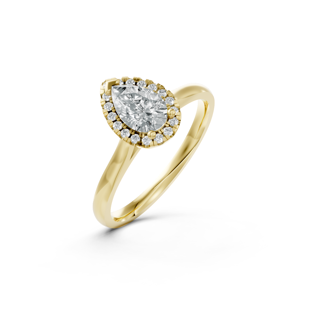 Lab Grown Diamond Pear Halo Ring