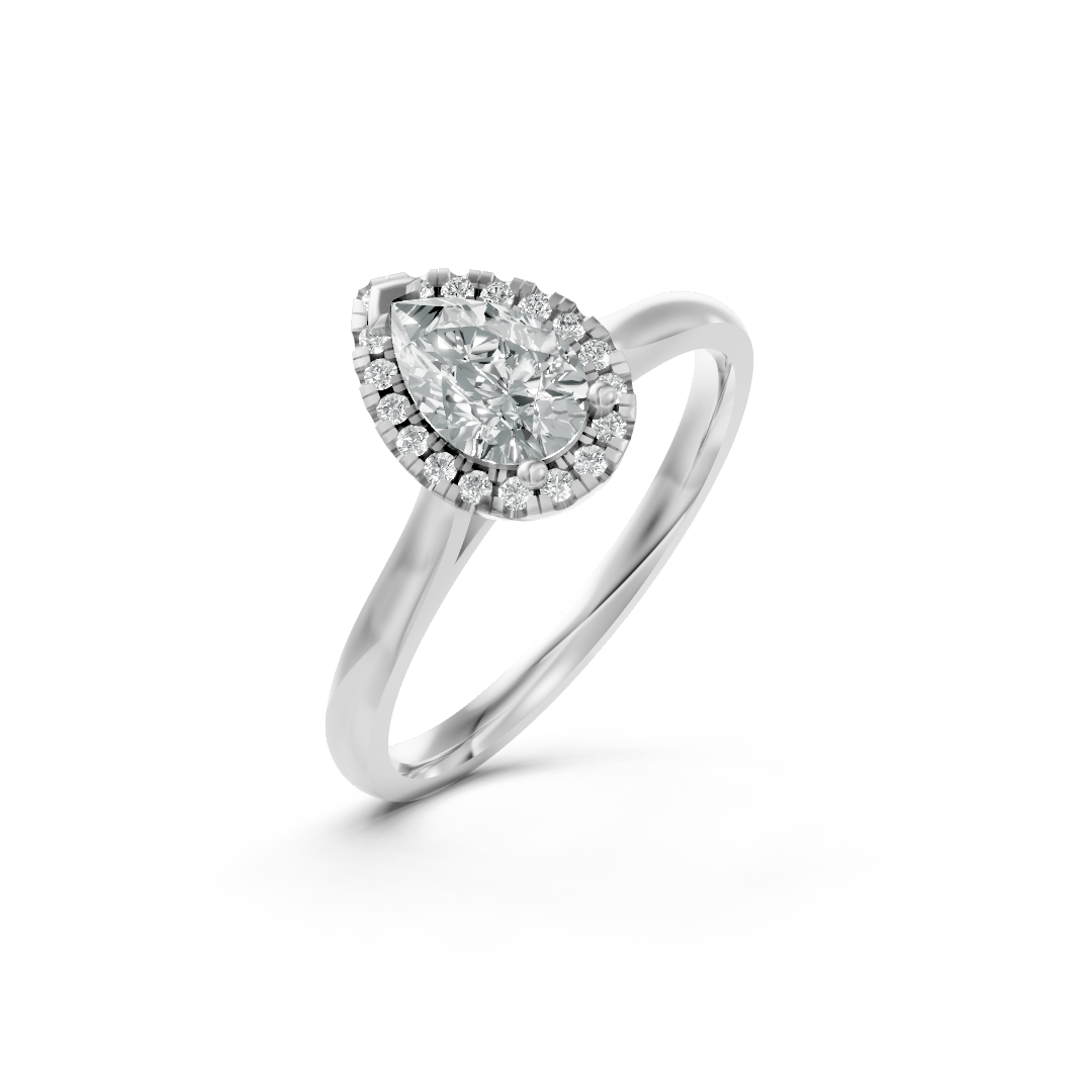 Lab Grown Diamond Pear Halo Ring