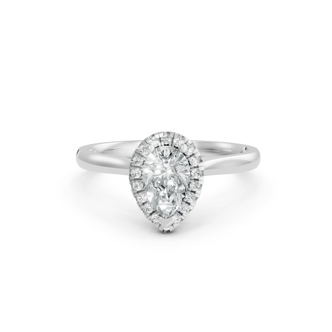 Lab Grown Diamond Pear Halo Ring