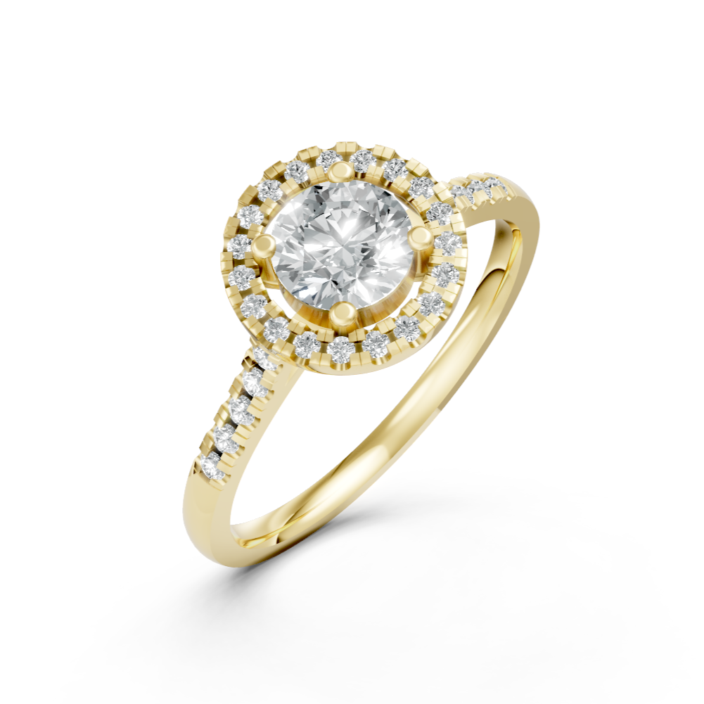 Lab Grown Diamond Round Halo Shoulder Set Ring