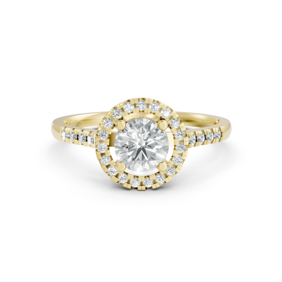 Lab Grown Diamond Round Halo Shoulder Set Ring