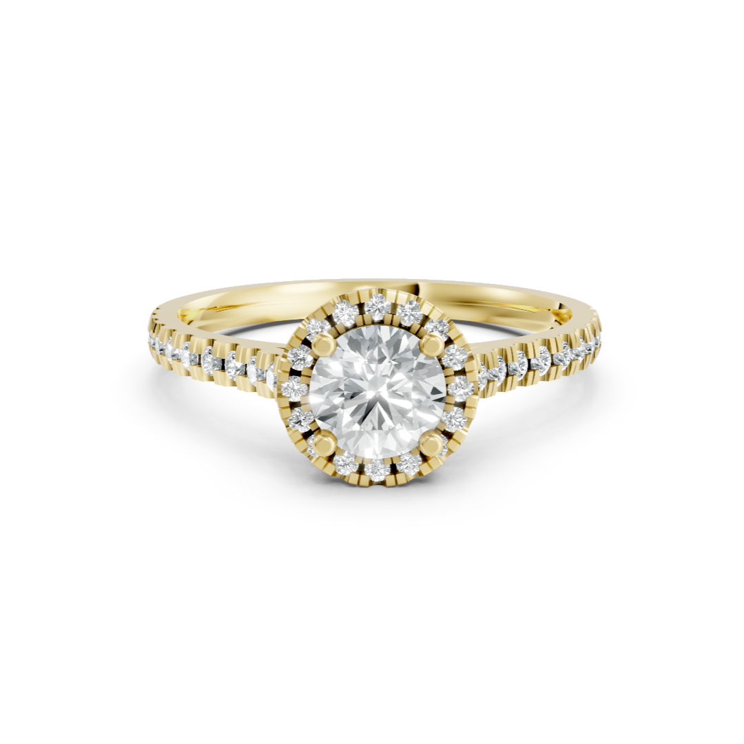 Lab Grown Diamond Round Halo Shoulder Set Ring