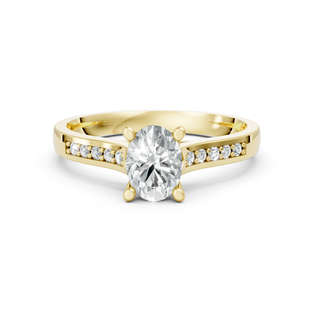 Lab Grown Diamond Oval Shoulder Set Ring